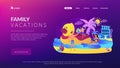 Family vacation concept landing page