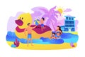 Family vacation concept vector illustration