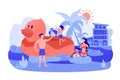 Family vacation concept vector illustration