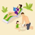 Family Vacation Isometric Composition Royalty Free Stock Photo