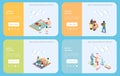 Family Vacation Isometric Landing Pages