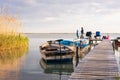Family vacation at Lake Balaton, Fishing together, Boats, Setting sun, Hungary, Lake Balaton, May 1, 2023 Royalty Free Stock Photo