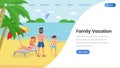 Family vacation landing page vector template