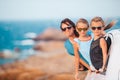 Family on vacation travel by car. Summer holiday and car travel concept Royalty Free Stock Photo