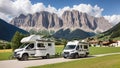 Family vacation travel, holiday trip in motorhome