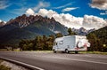 Family vacation travel, holiday trip in motorhome Royalty Free Stock Photo