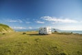 Family vacation travel RV, holiday trip in motorhome, Caravan car Vacation. Beautiful Nature Albania natural landscape. Royalty Free Stock Photo