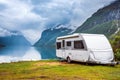 Family vacation travel RV, holiday trip in motorhome Royalty Free Stock Photo