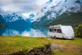 Family vacation travel RV, holiday trip in motorhome Royalty Free Stock Photo