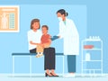 Family vaccination. Doctor pediatrician makes a vaccine injection to a child in a hospital. Children health care Royalty Free Stock Photo