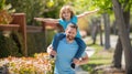 family value. childhood and parenthood. parent relax with small child boy. dad with kid Royalty Free Stock Photo