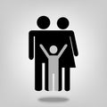 Family vector icon people parents kids symbol for graphic design, logo, web site, social media, mobile app, ui illustration