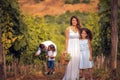 Family in the vineyard.