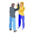 Family violence icon, isometric style