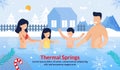 Family Visiting Thermal Springs on Vacation Poster