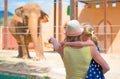 Family visiting zoo. Royalty Free Stock Photo