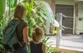 Family visiting zoo. Royalty Free Stock Photo