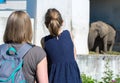 Family visiting zoo. Royalty Free Stock Photo