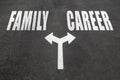 Family vs career choice concept Royalty Free Stock Photo