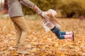 Family walk autumn Royalty Free Stock Photo