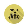 family on a walk long shadow icon. Simple glyph, flat vector of FAMILY icons for ui and ux, website or mobile application Royalty Free Stock Photo