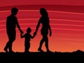 Family Walking Royalty Free Stock Photo