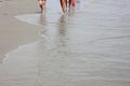 Family walking on the beach