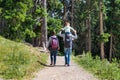 Family Walking Hiking Trail Royalty Free Stock Photo