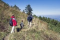 Family walking in mountans Royalty Free Stock Photo