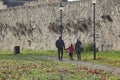 The family walks in Smederevo fortress