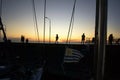 Uruguayan dock sunset Royalty Free Stock Photo