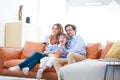 Family watching TV Royalty Free Stock Photo