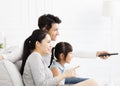 Family watching TV in living room Royalty Free Stock Photo