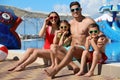 Family at water park. Summer vacation Royalty Free Stock Photo