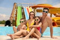 Family at water park. Summer vacation Royalty Free Stock Photo