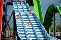 Family on water slide Royalty Free Stock Photo