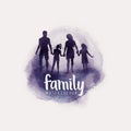 Family Watercolour Vector