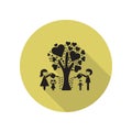 the family watered the tree of love long shadow icon. Simple glyph, flat vector of FAMILY icons for ui and ux, website or mobile