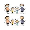 Family wearing protective Medical mask for prevent virus. Dad Mom Daughter Son Grandparents wearing a surgical mask. Royalty Free Stock Photo