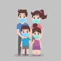 Family wearing protective Medical mask for prevent virus Royalty Free Stock Photo