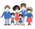 Family wearing protective Medical mask for prevent virus Wuhan Covid-19 Royalty Free Stock Photo