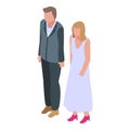 Family wedding day icon, isometric style Royalty Free Stock Photo