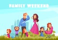 Family Weekend Colored Background