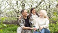 Family Welcoming Husband Home On Army Leave. Royalty Free Stock Photo