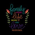 Family where life begins and love never ends.