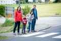 Family will passing the Crosswalk Royalty Free Stock Photo