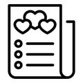 Family wishlist icon outline vector. Love list