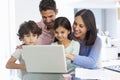 Family Working At Laptop With In Home Office Royalty Free Stock Photo