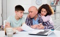 Family working with papers Royalty Free Stock Photo