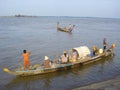 Fishing boats family Cambodia river